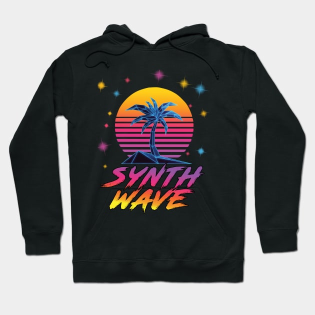 Synthwave Vaporwave Palm Tree Outrun Sunset Hoodie by vikki182@hotmail.co.uk